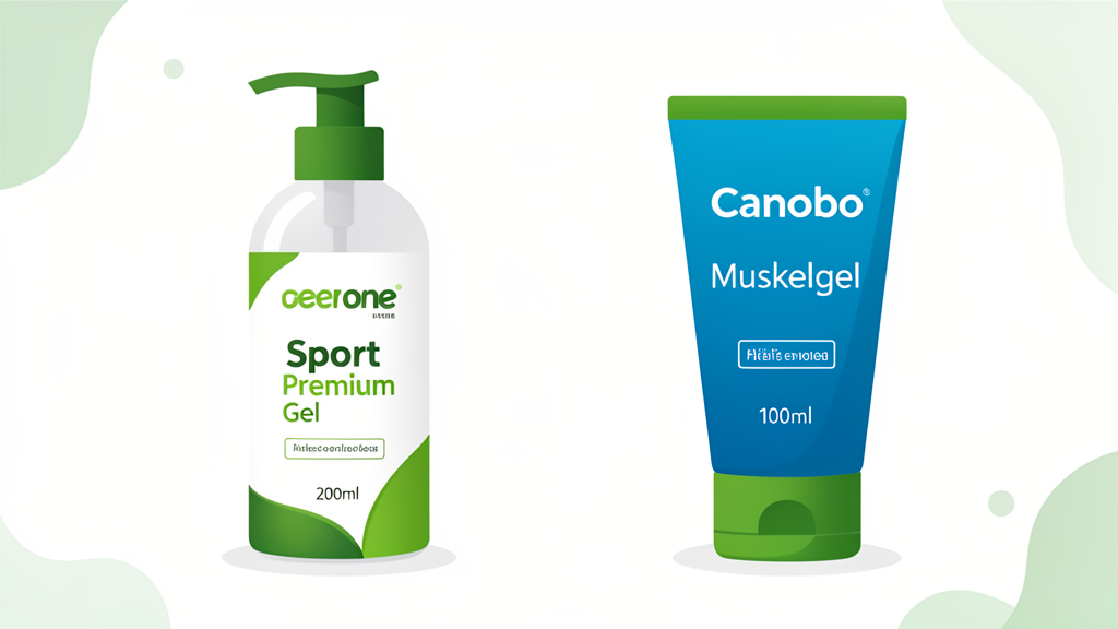 Canobo vs green.one Sport Premium Gel im Vergleich - Moderne Vektorillustration